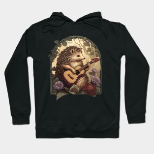 Cottagecore Aesthetic Hedgehog Acoustic Guitar Hoodie